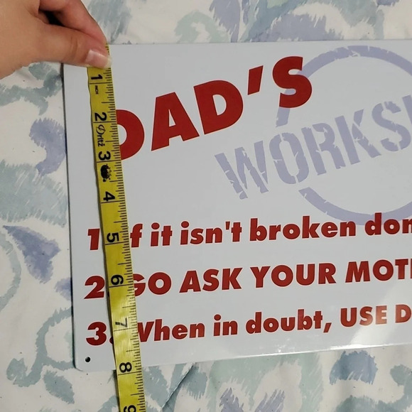 🔥 Dad's Workshop Metal Tin Sign Wall Mounted Garage Man Cave - Picture 3 of 4